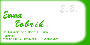 emma bobrik business card